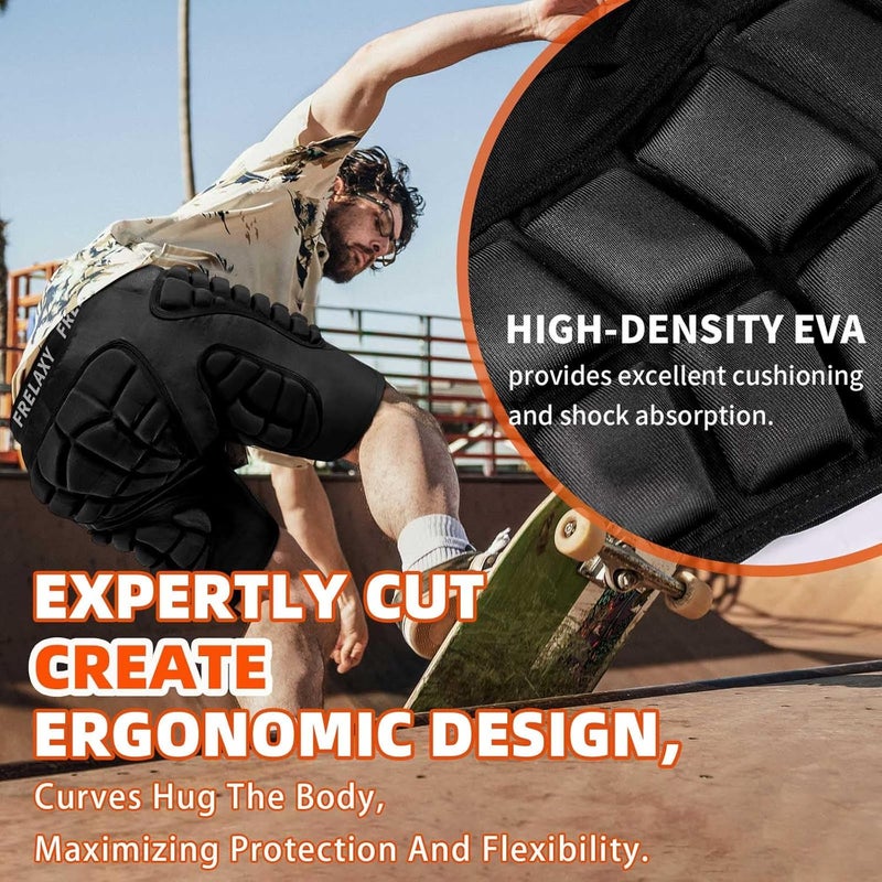 Frelaxy 3D Protective Butt Pads Padded Shorts for Snowboard, Ski and Skate, Crash Pad Impact Gear, Protection for Tailbone, Hip, and Butt - Image 3